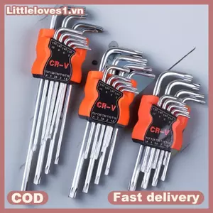 Littleloves1 9 Cái Torx Star Cờ Lê Bộ Allen Phím Lục Giác Cờ Lê Đầu Kép Loại L Tuốc Vít Ngôi Sao Dụng Cụ Sửa Chữa Tay Cho DIY Sửa Chữa Nhà VN
