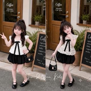 S56-[tomnaukids] Set áo cột nơ phối quần bí cho bé gái size từ 8-35Kg