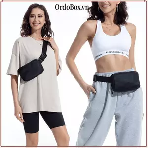 ORDOBOX Fanny Packs, Túi đeo thắt lưng nữ có dây đeo nhẹ có thể điều chỉnh, Mini thời trang với 4 túi có dây kéo Ví đeo vai nhỏ Tập luyện / Chạy bộ / Đi bộ đường dài