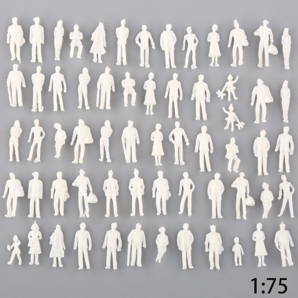 [Smellshi] 50 / 100 Chiếc Mô Hình Tỉ Lệ 1: 75 Mô Hình Kiến Trúc Nhân Vật Màu Trắng Thu Nhỏ Mô Hình Kiến Trúc Con Người