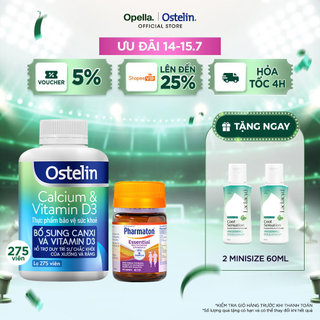 Ostelin Viên Uống Hỗ Trợ Bổ Sung Calcium & Vitamin D3 275 viên + Thực Phẩm Bảo Vệ Sức Khỏe Pharmaton Essential 30 Viên