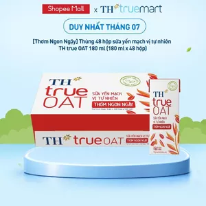 Thùng 48 hộp sữa yến mạch vị tự nhiên TH true OAT 180 ml (180 ml x 48 hộp)