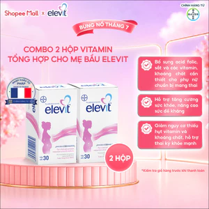 Bộ 2 Thực phẩm bảo vệ sức khỏe Elevit bổ sung Acid Folic, Sắt, Canxi, Các Vitamin và Các khoáng chất (30 Viên/Hộp)