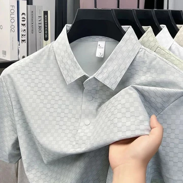 Size Lớn Quần Áo Nam Ice Silk Polo Áo Top Áo Thun Nam Ve Áo Polo Công Sở Quần Áo Nam Thời Trang Áo Thun