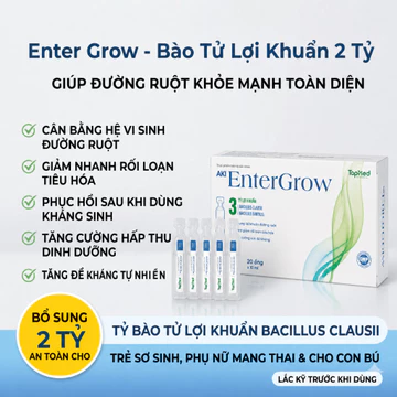 Men Vi Sinh Enter Grow - Hỗ Trợ Giảm Tiêu Chảy, Rối Loạn Tiêu Hóa, Cân Bằng Hệ Vi Sinh Đường Ruột
