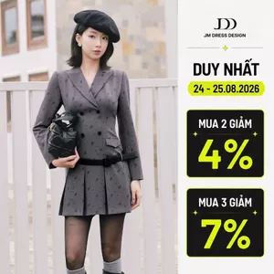 Đầm Blazer Ve Mèo, Chân Xếp Ly Chụm 1F02.2508K. Đầm Blazer Nữ Công Sở, Tiểu Thư, Dự Tiệc Sang Trọng Thiết Kế Bởi JM