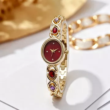 Đồng hồ nữ bán chạy mới Đồng hồ nữ Đồng hồ nữ cảm giác cao cấp Mặt số hình bầu dục đính kim cương nhỏ tinh tế Đồng hồ nữ thời trang