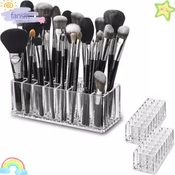 Hộp bóng để bàn FANSIN, Hộp đựng son môi 24 khe Acrylic, Hộp đựng mỹ phẩm di động cho bàn chải trang điểm Bút chì kẻ mày Son bóng Hộp đựng nước hoa