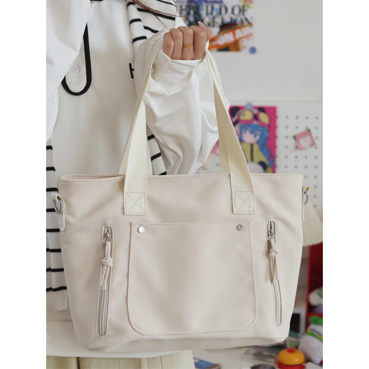 Women's Minimalist Canvas Tote Bag – Large, for Work – 7