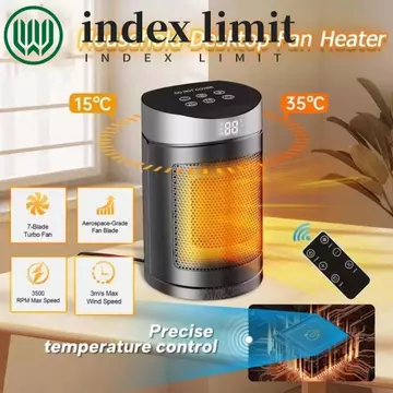 Máy sưởi điện GIỚI HẠN INDEX, Máy sưởi ấm nhanh Tiết kiệm năng lượng Máy sưởi không khí nóng, Hẹn giờ tiết kiệm năng lượng Màn hình LED Điều khiển từ xa Máy sưởi không khí ấm để bàn