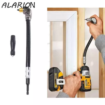 Máy khoan góc phải ALARION, Đầu chuyển đổi đầu khoan quay tuốc nơ vít 6,35mm, Thiết bị xoay ba hàm bền bỉ Máy khoan điện mở rộng góc 90 độ Máy khoan điện đính kèm máy khoan điện