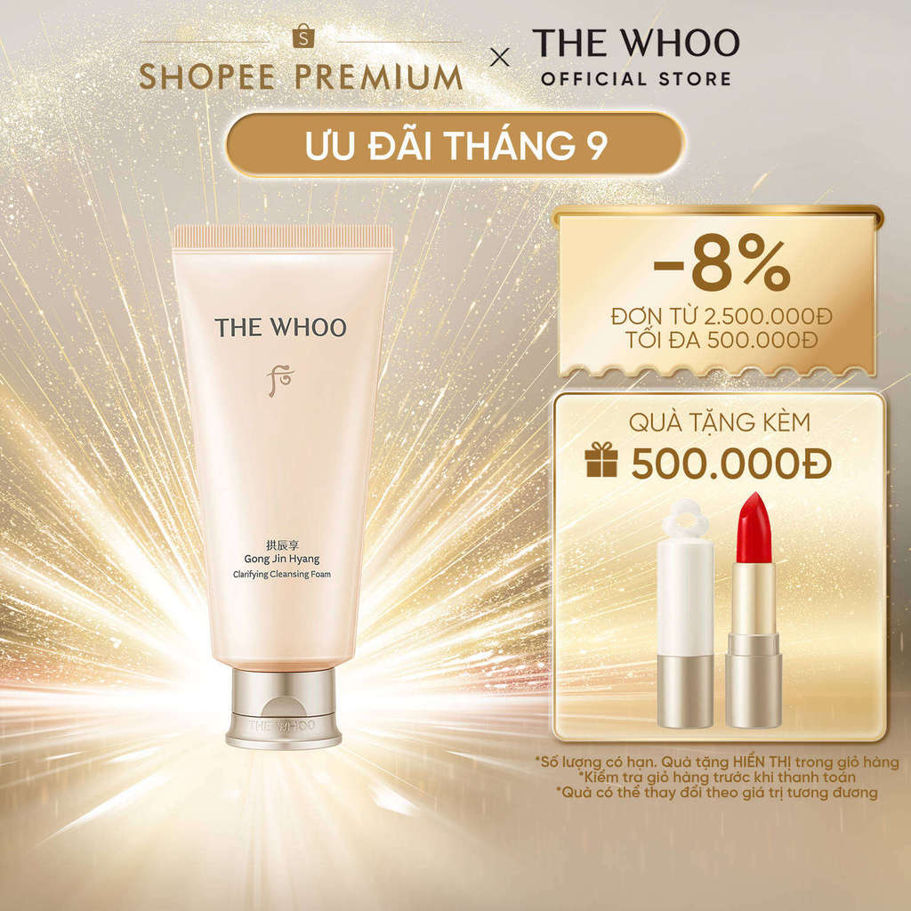[THE WHOO OFFICIAL] Sữa rửa mặt bọt mịn sạch sâu và dưỡng ẩm THE WHOO Gongjinhyang Clarifying Cleansing Foam 180ml