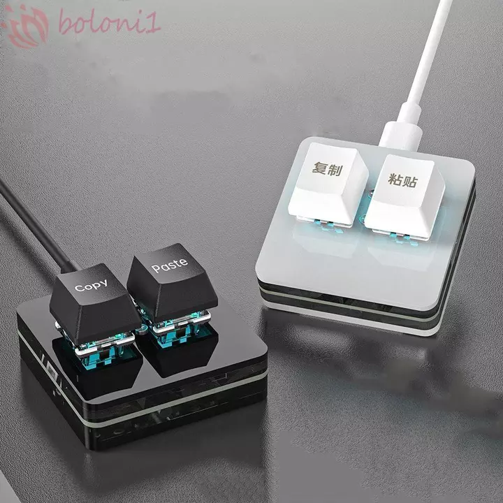 Bàn phím phím mini 2 tùy chỉnh, Bàn phím dán sao chép Acrylic mini, Bàn phím cơ làm sáng trao đổi nóng 2 phím Trò chơi bàn phím mini