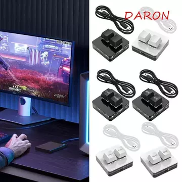 DARON Tùy Chỉnh Mini 2 Phím Bàn Phím, Bàn Phím Mini Copy Dán Bàn Phím, Phụ Kiện Bàn Phím Chiếu Sáng Giao Diện Type-c Chìa Khóa Cơ 2 Phím Trò Chơi Bàn Phím Mini