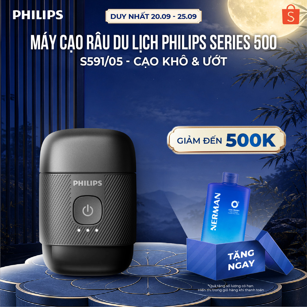 Máy cạo râu Philips S591/05 – cạo khô & ướt, chống nước, nhỏ gọn