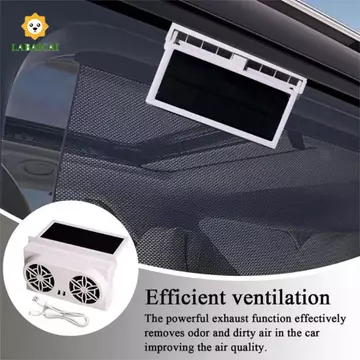 Quạt cửa sổ ô tô LABAICAI, Quạt kép bảng điều khiển năng lượng mặt trời Quạt chạy bằng năng lượng mặt trời, Hệ thống làm mát Sạc USB tiết kiệm năng lượng Quạt xả ô tô di động Quạt cắm trại Caravan