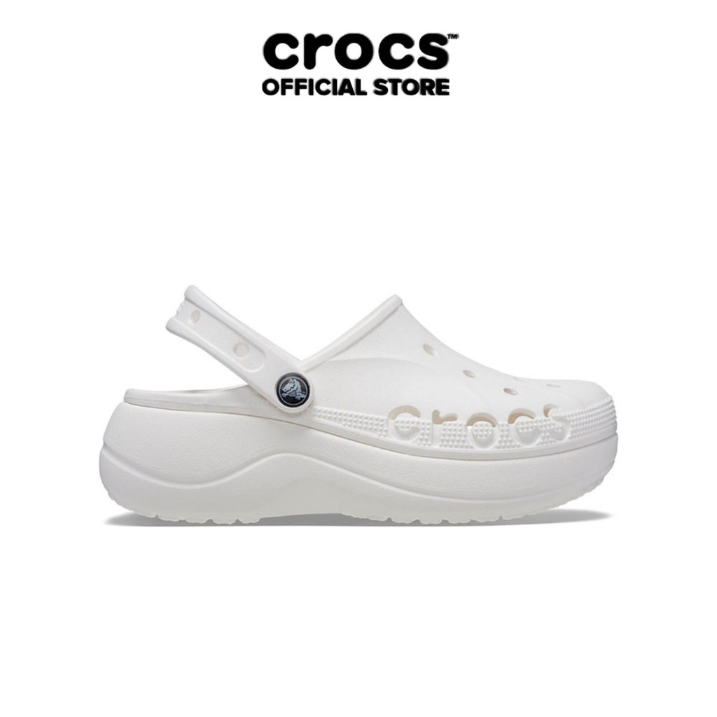 Giày Clog Nữ Crocs Baya Platform - White - 208186-100