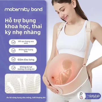 Đai đỡ bụng bầu chuyên dụng, đai lưng bảo vệ thai kỳ, đai bụng thoáng khí nâng bụng giai đoạn cuối, bán chạy