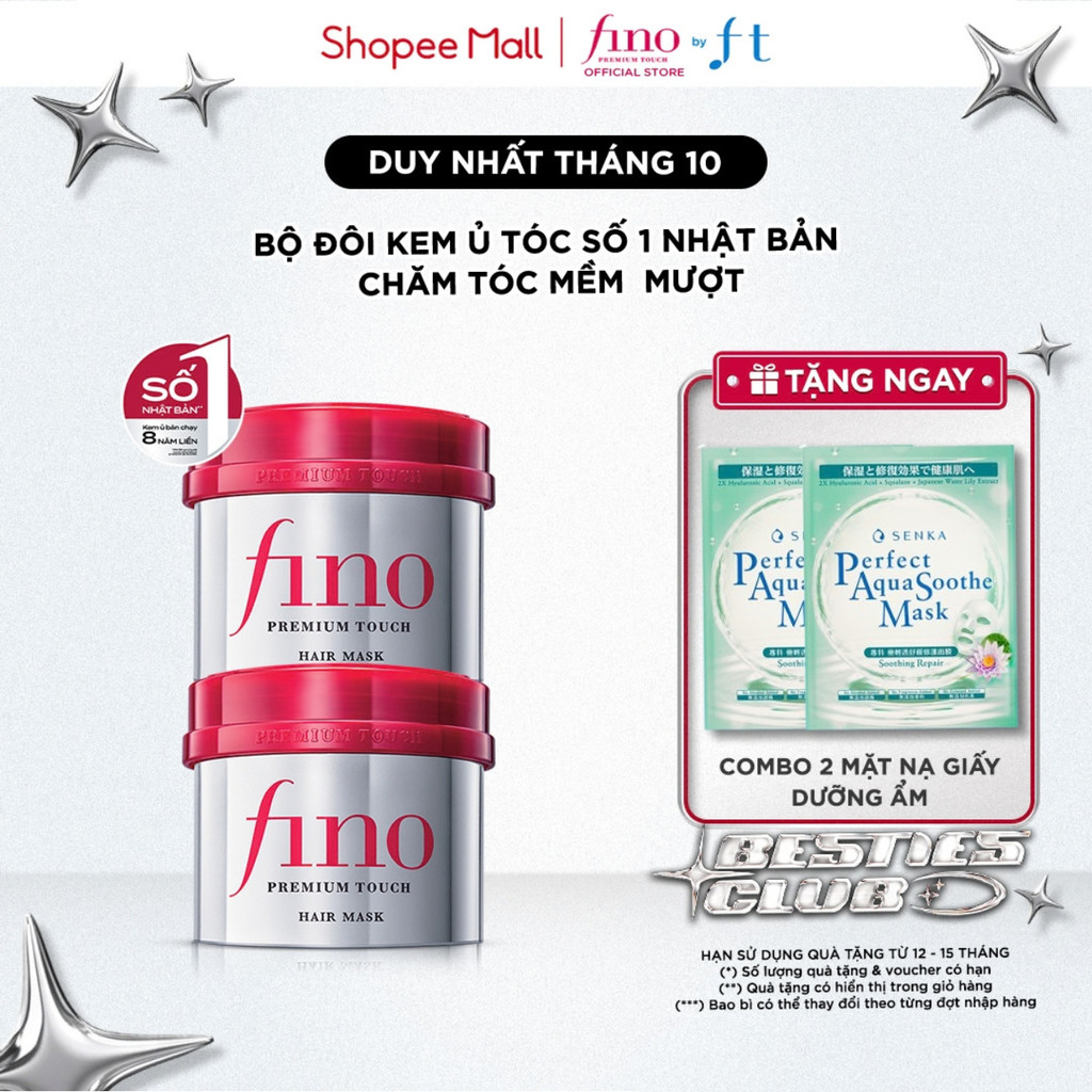 [TIẾT KIỆM HƠN] BỘ 2 KEM Ủ TÓC CAO CẤP FINO PREMIUM TOUCH B 230G