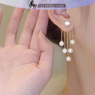 Onetimingfine Đẹp Zircon Ngọc Trai sel Bông Tai Phong Cách Hàn Quốc Trang Sức sel Thả Bông Tai VN
