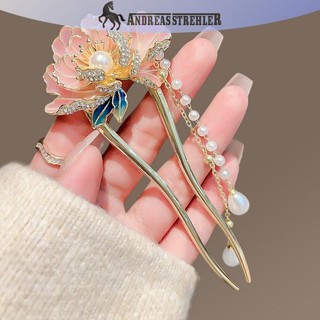 Onetimingfine sel Hanfu Tóc Đũa Mũ Nón Hình Chữ U Hoa Ngọc Trai Kẹp Tóc Phụ Kiện Tóc Phong Cách Trung Hoa Tóc Dính Đảng VN
