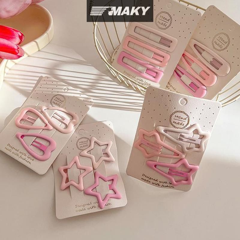 Newwellknownepic 3 Cái / bộ Kẹp Tóc Cho Nữ Cô Gái Ngôi Sao BB Kẹp Tóc Pin Phong Cách Hàn Quốc Mờ Màu Hồng Chụp Đồ Trang Trí Phụ Kiện VN