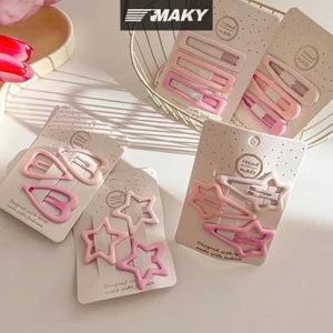 Newwellknownepic 3 Cái / bộ Kẹp Tóc Cho Nữ Cô Gái Ngôi Sao BB Kẹp Tóc Pin Phong Cách Hàn Quốc Mờ Màu Hồng Chụp Đồ Trang Trí Phụ Kiện VN