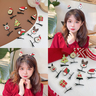 5 / 10 Chiếc Lễ Hội Giáng Sinh Quà Tặng Cắt Gạc Người Tuyết Kẹp Tóc Trẻ Em Kẹp Tóc Mũ Nón