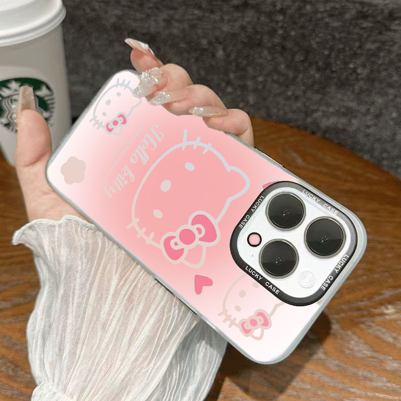 Ốp Lưng iPhone Hình Hello Kitty Hồng Dễ Thương - Tương Thích 16/15/14/13/12/11 Pro Max, XS Max, X