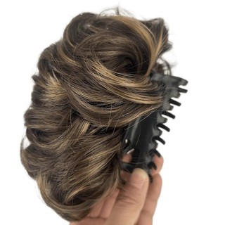 NCE Hair Bun Claw Clip - Kẹp tóc tạo hình búi tóc với phần mở rộng tóc gợn sóng, phù hợp sử dụng cho cả tóc thật và tóc giả