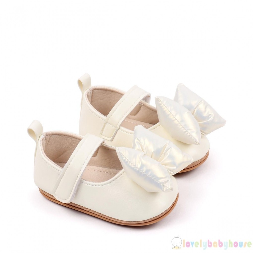 LBH-Baby Girls Mềm Da PU Nơ Chống Trơn Trượt Đáy Giày Công Chúa Walker Đầu Tiên