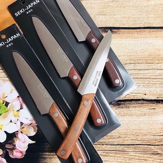 Dao gọt trái cây, hoa quả cán gỗ ASAKH JAPAN, chất liệu thép không gỉ siêu bền