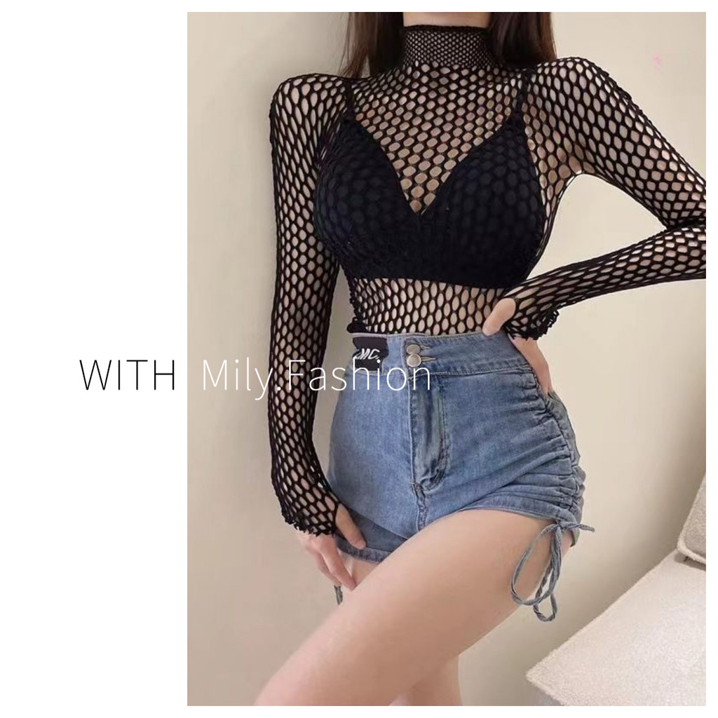 Milyfashion Áo Ren Jacquard Dài Tay với Nơ Gợi Cảm, Phù Hợp Xu Hướng Y2K