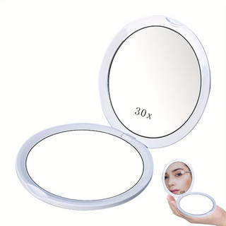 Gương Phóng Đại Trang Điểm 30X Kính Phóng Đại Di Động Có Thể Gập Lại Lưu Trữ Cầm Tay Flip Cover 1X10X20X30X Gương Trang Điểm TRTE