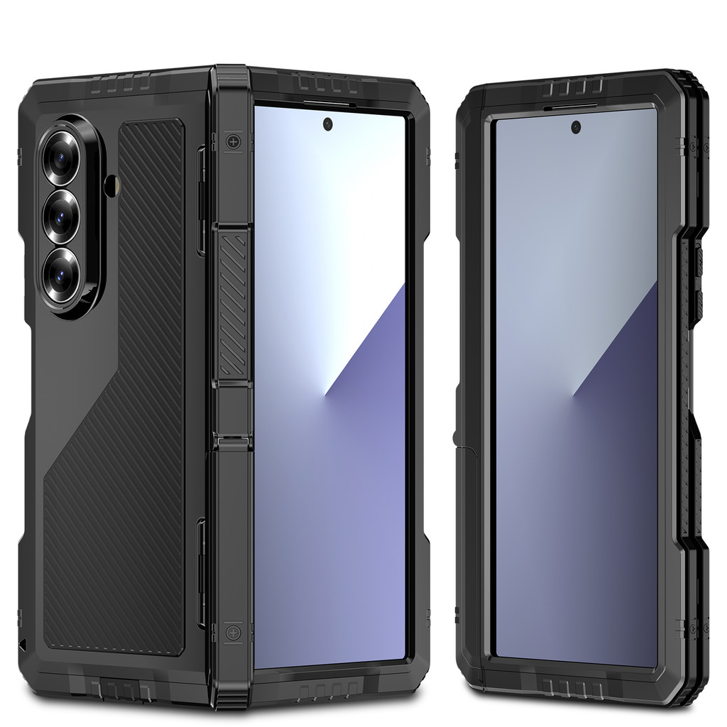 Bảo Vệ Hạng Nặng Quân Sự Cho Galaxy Z Fold 7 Fold 6 5 4 Ốp Lưng Chống Sốc Hợp Kim Kẽm Silicon Màn Hình Bảo Vệ