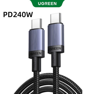 Cáp sạc USB-C sang USB-C UGREEN PD240W Chip đánh dấu điện tử thông minh Vỏ nhôm bện Cáp sạc tương thích cho iPhone 17