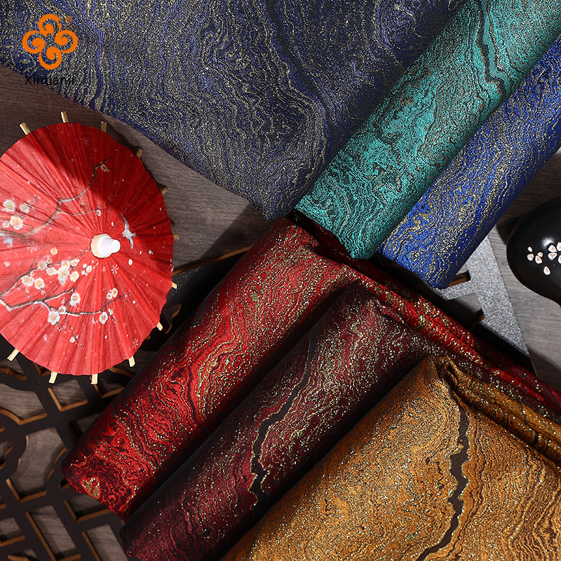 Gilt Họa Tiết Nước Thổ Cẩm Vải Satin Cho Hanfu Cổ, Phong Cách Trung Hoa