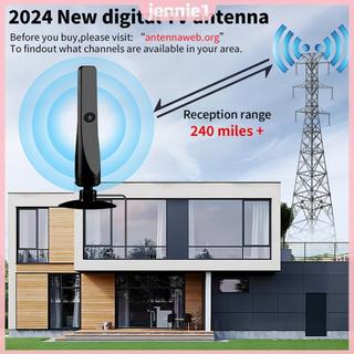 Ăng-ten kỹ thuật số TV có cốc hút tăng cường tín hiệu Ăng-ten TV Hỗ trợ phích cắm 25DBI trên không có độ lợi cao 4K 1080P cho TV kỹ thuật số thông minh [jennie1.vn]
