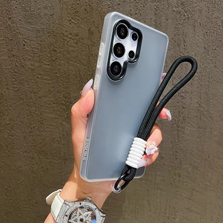 2in1 Có Dây Đeo Cổ Tay Jelly Ốp Lưng Điện Thoại Samsung Galaxy A07 A17 A56 A36 A26 A16 A06 A55 A35 A25 A15 4G 5G Vỏ Chắc Chắn