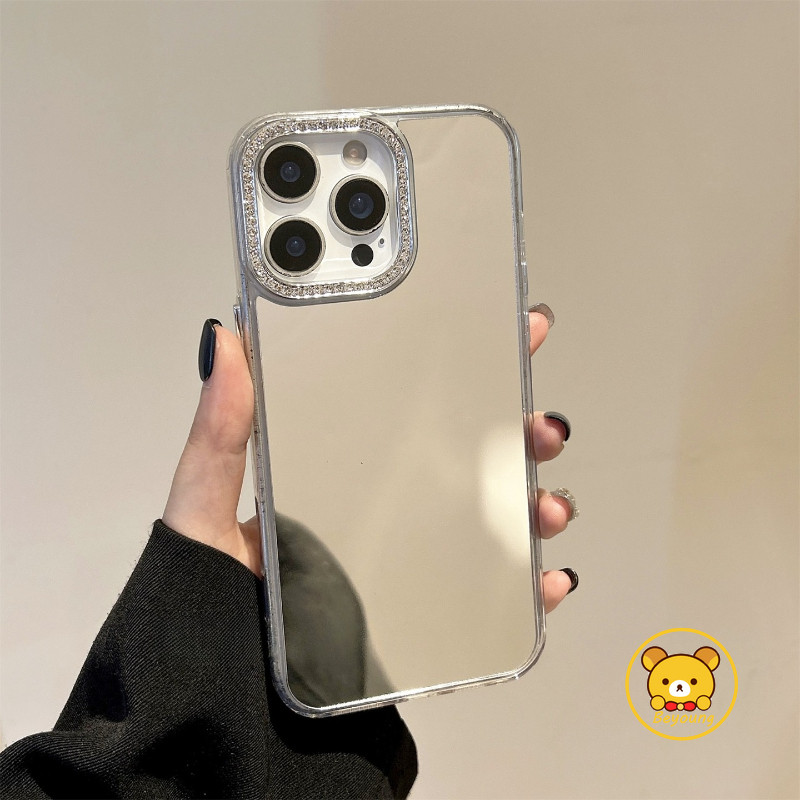 Ốp Gương Mạ Sang Trọng Cho Redmi Note 15 14 14S 13 12 Turbo 12S 12T 11 11S 10 10T 10S 9 9S 9T 8 7 Pro Max Plus SE 5G 4G Khung Kim Cương Ốp Lưng Gương Trang Điểm Vỏ Điện Thoại