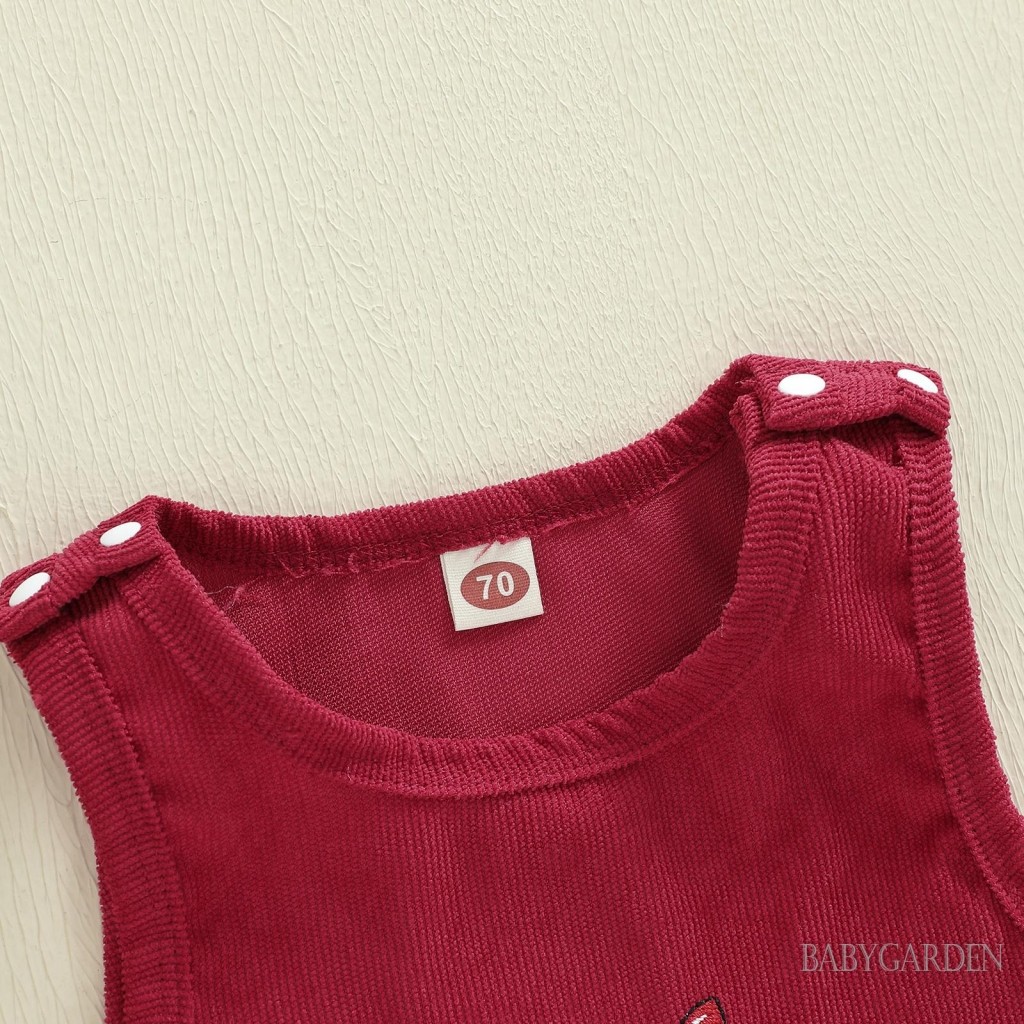 Bé Trai Bé Gái Giáng Sinh Tổng Thể Áo Liền Quần Santa Chữ Thêu Không Tay Cổ Tròn Jumpsuit