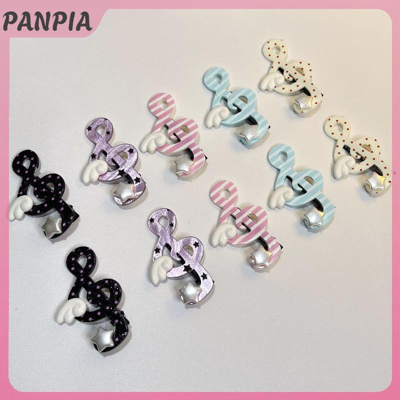 PNPIA- Ngôi Sao Hợp Thời Trang Biểu Tượng Âm Nhạc Cánh Y2K INS Phong Cách Độc Đáo Sọc Bên Kẹp Nổ Kẹp Tóc Trang Sức Phụ Kiện