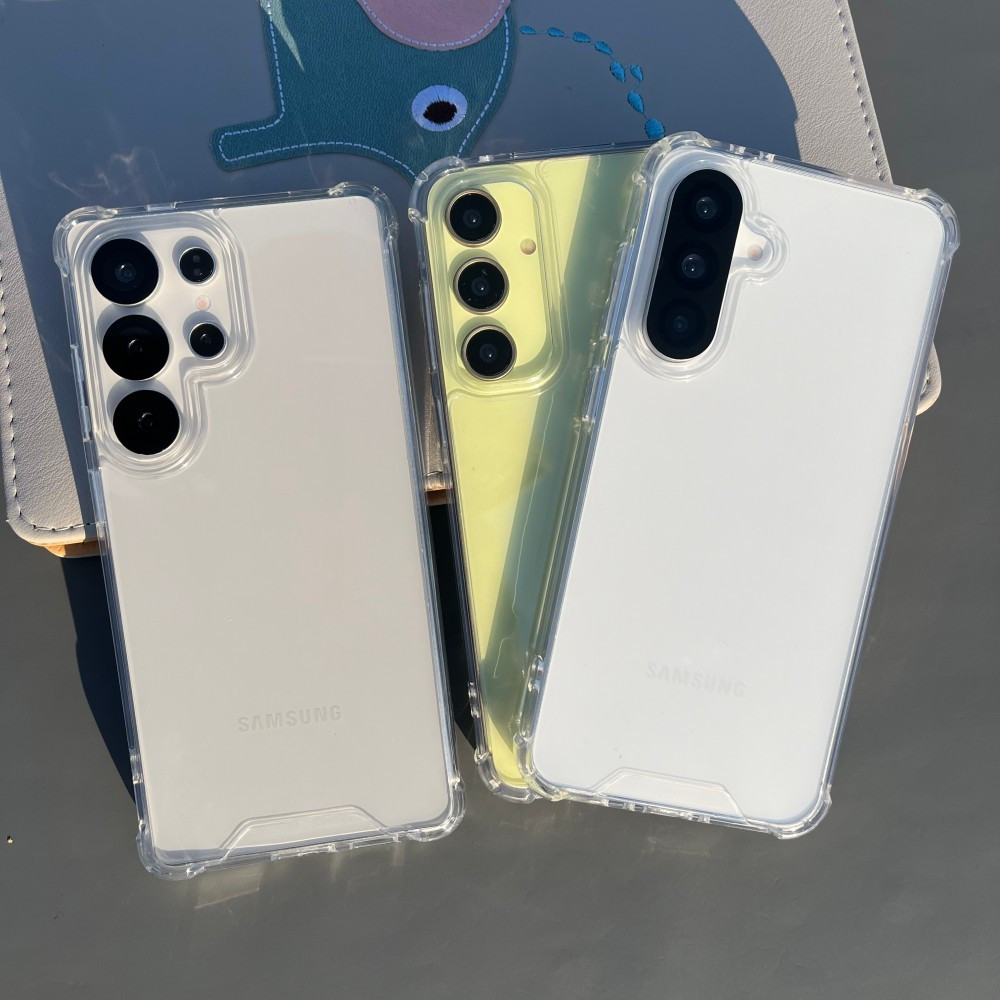 Ốp Điện Thoại Cứng Acrylic Trong Suốt Cho Samsung S25 S24 S23 S22 S21 S20 Ultra Plus FE S9 S10 NOTE 10 Plus 8 A30 A20 A30S A70 A71 A72 A42 A21S 20U Vỏ Trong Suốt Bảo Vệ Túi Khí