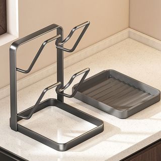 Dụng cụ sắp xếp nắp nồi FURNICLICK, giá đỡ nắp nồi thoát nước chống trượt, giá đựng đồ nhà bếp hai lớp dung tích lớn
