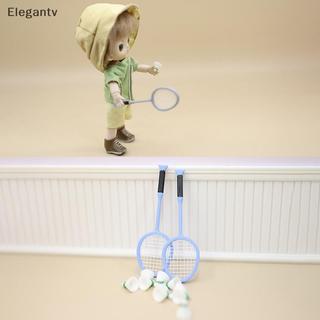 EGN 1 / 12 Nhà Búp Bê Mô Phỏng Vợt Cầu Lông Bộ Búp Bê Thể Thao Cảnh Trang Trí Nhà Búp Bê Giả Vờ Chơi Đồ Chơi N