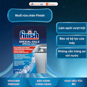 Muối rửa chén Finish - hộp 1,2kg giúp làm mềm và loại bỏ kim loại nặng trong nước - Hàng chính hãng