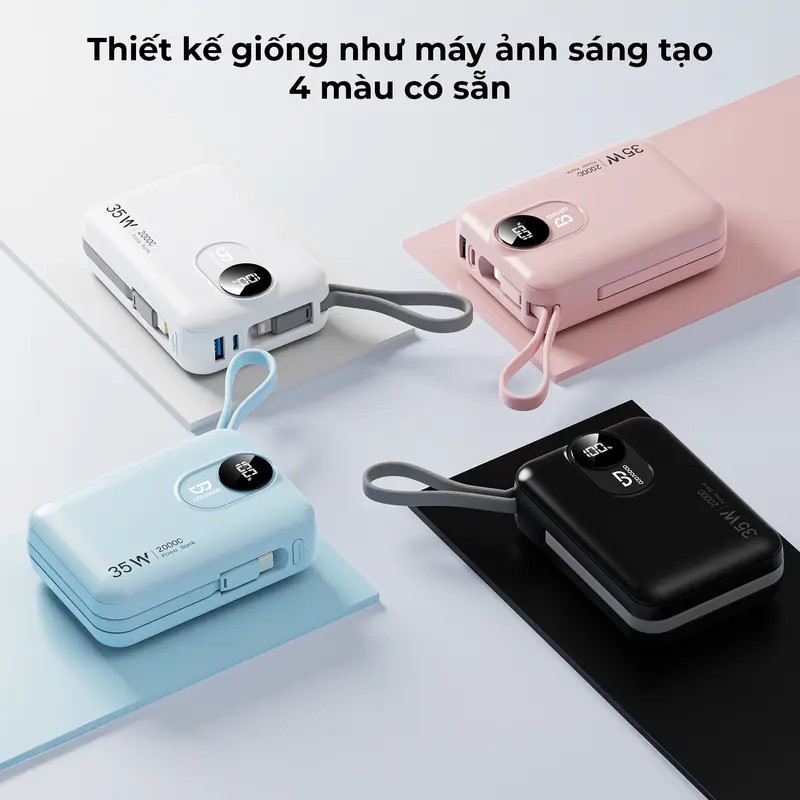 GOOJODOQ  PD35W Power Bank 20000mAh Màn hình kỹ thuật số LED cho iPhone iPad Mini Powerbank Sạc nhanh | BigBuy360 - bigbuy360.vn