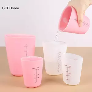 GCDHome 125 / 250 / 500ml Dụng Cụ Cốc Đo Silicon Có Cân Tự Làm Thạch Cao Thạch Cao Nhựa Dính Keo Trộn Cốc Dụng Cụ Trang Sức Làm HOT