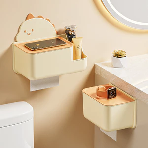 Hoạt Hình Hoạt Hình Đơn Giản Hộp Khăn Giấy Vệ Sinh Treo Tường Đục Lỗ Hộp Giấy Nhà Bếp Phòng Khách Hộp Bảo Quản Giấy AEPD