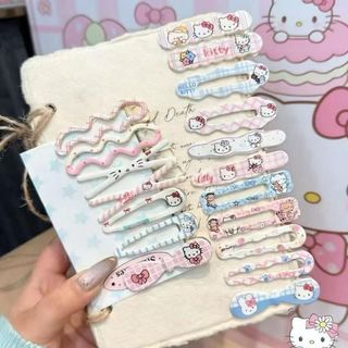 Set 18 Kẹp Tóc Nữ Hello Kitty Dễ Thương – Bộ Kẹp Mái, Kẹp Càng Cua Mini, Phối Màu Xinh Xắn Cho Bé Gái Và Nữ Sinh